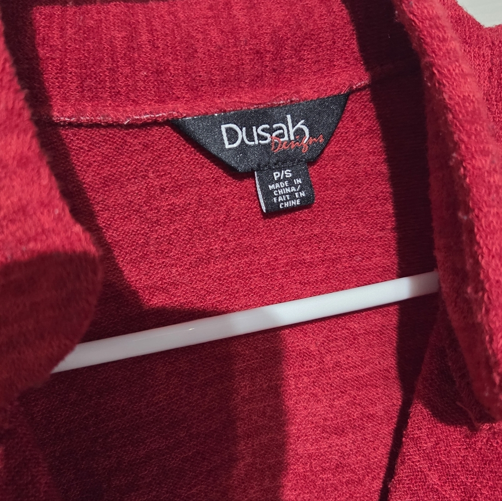 Small Ruffled Red Cropped Cardigan - Picture 2 of 3